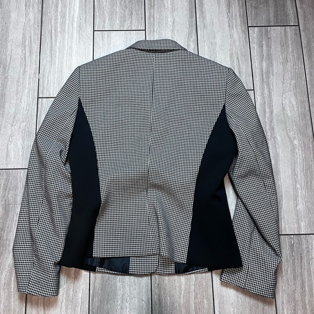 Tahari ASL Blazer Size 10 Black White Houndstooth Pattern Office Career Classic - Picture 6 of 6